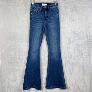 Jen7 Flare Bootcut Jeans Womens 0 24x34 Mid Rise Stretch Denim Dark Wash Y2K